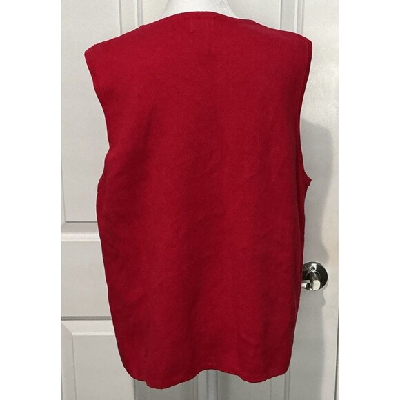 Liz Baker Sweater Vest Red Gold Buttons Hearts Valentine VINTAGE Y2K Women Large - Picture 4 of 6
